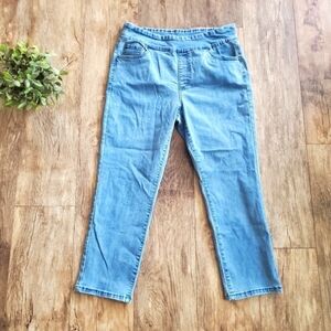 Vintage Blair Jeans Women's Size 16PS Light Wash Elastic Pull On Denim